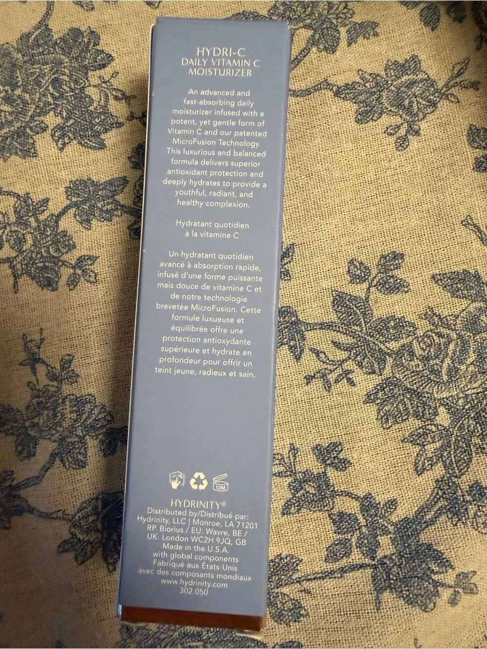 New in Box Hydrinity Hydri-C Daily Vitamin C Moisturizer - Light Gray